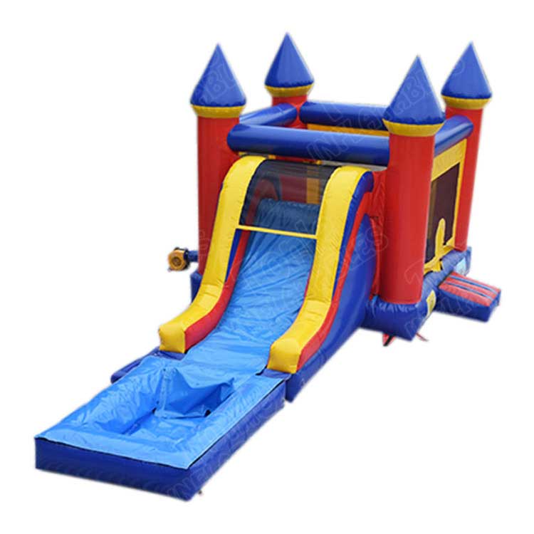inflatable castle bounce house w/ dry slide with detachable pool for sale