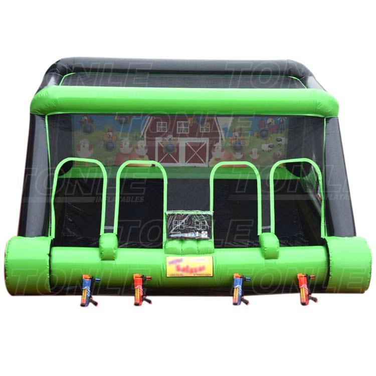 Inflatable shooting gallery with IPS system